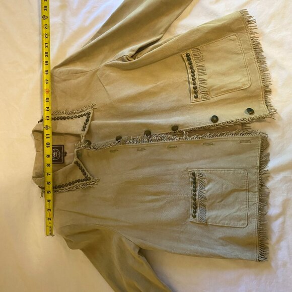 Double D Ranch Western Leather Fringe Jacket - Picture 3 of 9
